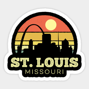 St Louis Missouri Vintage Sunset Sticker